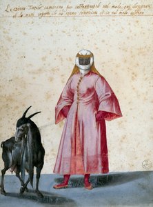 Turczynka z kozą, rysunek Jacopo Ligozzi (1547-1627) autorstwa Jacopo Ligozzi