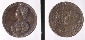 Medal portretowy, awers przedstawiający Hipolita Gonzagę, rewers prawdopodobnie przedstawiający Junonę na rydwanie (brąz) autorstwa Jacopo Nizzola da Trezzo