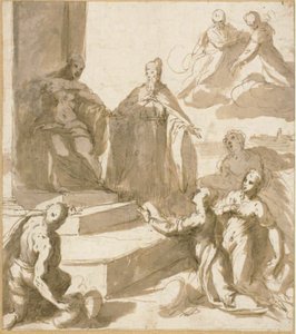 Studia dla Wenecji odbiera hołd i prezenty od Brescii, Udine, Padwy i Werony, z prezentacją Doge Francesco Venier