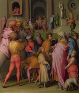 Józef sprzedany Potyfarowi ze Scen z dziejów Józefa, ok. 1515 autorstwa Jacopo Pontormo