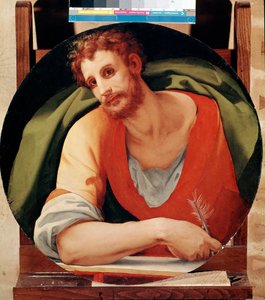 Portret św. Marka - olej na panelu autorstwa Jacopo Pontormo