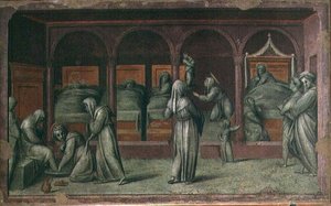 Oddział Kobiecy w Szpitalu św. Mateusza (fresk) autorstwa Jacopo Pontormo