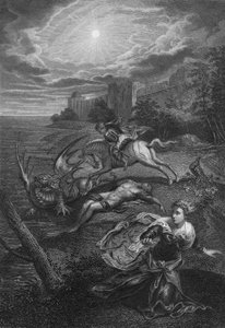 Święty Jerzy i smok (rycina) autorstwa Jacopo Robusti (after) Tintoretto