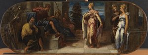 Estera i Aswerus lub Salomon i królowa Saby, 1545 autorstwa Jacopo Robusti Tintoretto