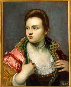 Portret kobiety, przedłużony ... autorstwa Jacopo Robusti Tintoretto