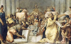 Jezus wśród lekarzy w Świątyni Jerozolimskiej autorstwa Jacopo Robusti Tintoretto
