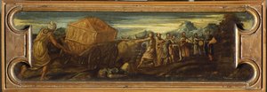 Król Dawid niosący Arkę Przymierza do Jerozolimy. autorstwa Jacopo Robusti Tintoretto