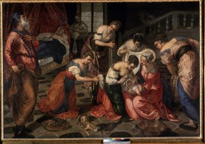 La nativite de Saint Jean Baptiste (Narodziny św. Jana Chrzciciela). Obraz Tintoretto (Jacopo Robusti zwany Tintoretto) autorstwa Jacopo Robusti Tintoretto
