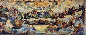Rajski szkic Jacopo Robustiego zatytułowany Tintoretto (1518-1594) XVI-wieczne słońce. 1,43x3,62m² autorstwa Jacopo Robusti Tintoretto