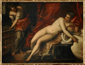 Leda i łabędź autorstwa Jacopo Robusti Tintoretto