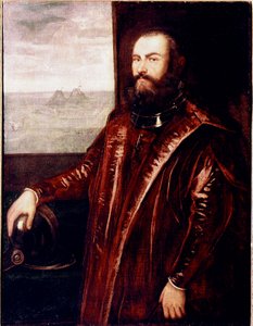 Portret admirała weneckiego Malarstwo autorstwa Jacopo Robustiego powiedział Tintoret (Tintoretto) (1518-1594) ok. 1570 r. Słońce. 127x99 cm Florencja, Galleria degli Uffizi (Biura) autorstwa Jacopo Robusti Tintoretto