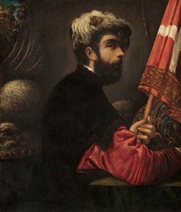 Portret mężczyzny jako Świętego Jerzego, 1540-50 autorstwa Jacopo Robusti Tintoretto