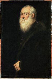 Portret starszego mężczyzny z białą brodą (olej na płótnie)