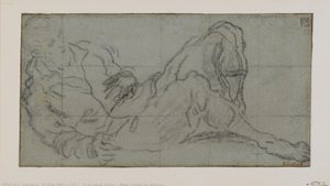 Leżąca figura mężczyzny, 1560-9 (kreda na papierze) autorstwa Jacopo Robusti Tintoretto