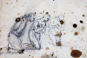 Studium dla postaci klęczących autorstwa Jacopo Robusti Tintoretto