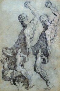 Studium postaci Jacopo Robustiego znanego jako Tintoretto (1518-1594), rysunek czarnym ołówkiem i węglem autorstwa Jacopo Robusti Tintoretto