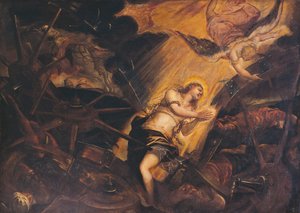 Męczeństwo św Katarzyny, Jacopo Robusti, znany jako Tintoretto (1518-1594), Pałac Patriarchalny, Wenecja, Włochy autorstwa Jacopo Robusti Tintoretto