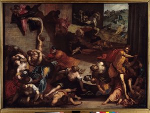 Rzeź niewinnego Obraz Jacopo Robustiego dit le Tintoret ou Il Tintoretto (1518-1594) XVI-wieczne słońce. 1,34x1,86 m Rennes, Musee des Beaux Arts. autorstwa Jacopo Robusti Tintoretto
