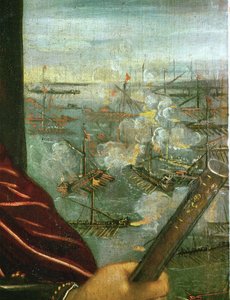 Bitwa morska pod Lepanto, ok. 1578 (olej na płótnie) autorstwa Jacopo Robusti Tintoretto