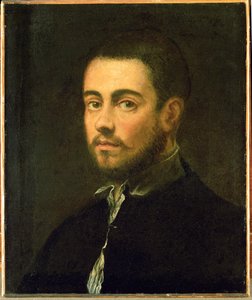 Młody mężczyzna z brodą ... (olej na płótnie) autorstwa Jacopo Robusti Tintoretto