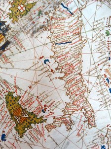 Włochy i Sycylia z renesansowej mapy Europy, Jacopo Russo (po), 1528
