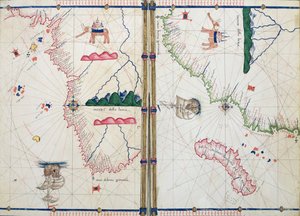 Pani Ital 550.03.15 fol.4v-5r Mapa Afryki i Przylądka Dobrej Nadziei z „Carte Geografiche”