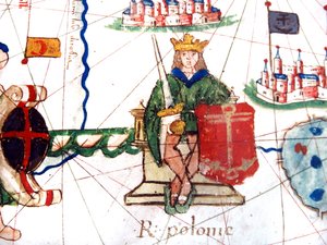 fragment króla Polski z renesansowej mapy Europy, Jacopo Russo (po), 1528 autorstwa Jacopo Russo