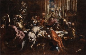 Jacopo Tintoretto Ostatnia wieczerza (studium do Ostatnia wieczerza w San Trovaso) autorstwa Jacopo Tintoretto