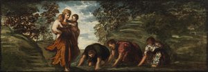 Latona zmieniająca licyjskich chłopów w żaby autorstwa Jacopo Tintoretto