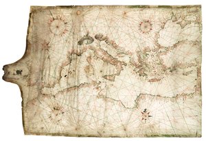 Morze Śródziemne i Morze Czarne 1546 autorstwa Jacopo Vesconte Maggiolo