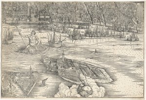 Widok Wenecji [dolny blok centralny], 1500. autorstwa Jacopo de Barbari