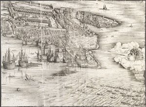 Widok Wenecji [dolny prawy blok], 1500. autorstwa Jacopo de Barbari