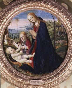 Adoracja Dzieciątka Jezus (panel) autorstwa Jacopo del Sellaio