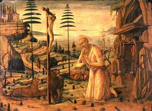 Św. Hieronim na modlitwie autorstwa Jacopo del Sellaio