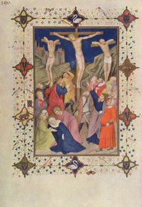 MS 11060-11061 Godzinki o Krzyżu: Brak, Jezus na krzyżu, z "Tres Riches Heures du Duc de Berry". autorstwa Jacquemart de Hesdin