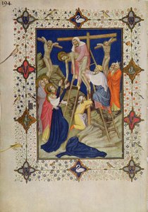MS 11060-11061 Godzina Krzyża: Nieszpory Zejście z Krzyża autorstwa Jacquemart de Hesdin