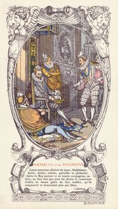Król Francji Henryk III i jego ulubieńcy Mignons (kolor lito)