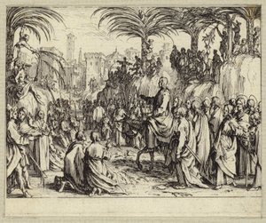 Jezus Chrystus wchodzący do Jerozolimy (rycina)