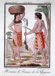 Indianie z Gujany Francuskiej, z „Encyclopedie des Voyages”, grawerowane przez Lachausee Młodszego