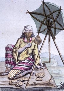 Arabka z pustyni sprzedająca chleb, z „Encyclopedie des Voyages”, sztychowana przez Labrousse