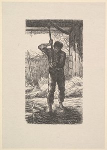 Człowiek młócący pszenicę, 1853.