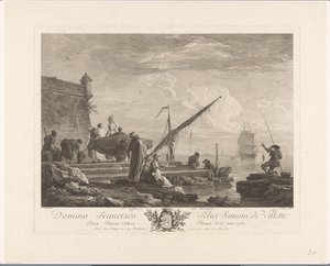 Postacie na brzegu rzeki w Levant 1ere vue du Levant (tytuł na przedmiocie) autorstwa Jacques Aliamet
