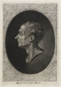 Monteskiusz, rytowany przez Jean-Baptiste de Grateloup, 1768 (trawiona punktowa z mezzotintą) autorstwa Jacques-Antoine Dassier