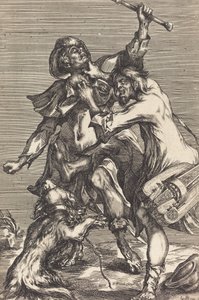 Walka z żebrakami. autorstwa Jacques Bellange