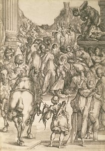 Pokłon Trzech Króli (akwaforta) autorstwa Jacques Bellange