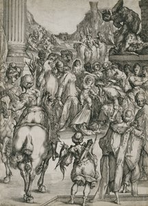 Pokłon Trzech Króli, c.1614-17 (akwaforta z grawerem) autorstwa Jacques Bellange