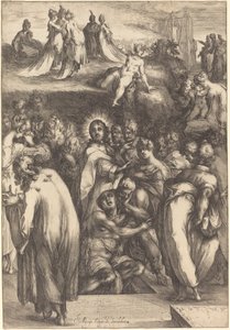 Wskrzeszenie Łazarza. autorstwa Jacques Bellange