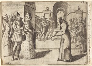 Kapucyn przynosi podziękowania króla Bawarii [recto] autorstwa Jacques Callot