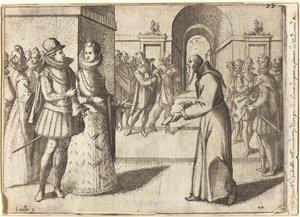 Kapucyn dziękujący królowi Bawarii [recto] autorstwa Jacques Callot