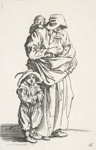 Matka i trójka jej dzieci z The Beggars (La mere et ses trois enfants) autorstwa Jacques Callot